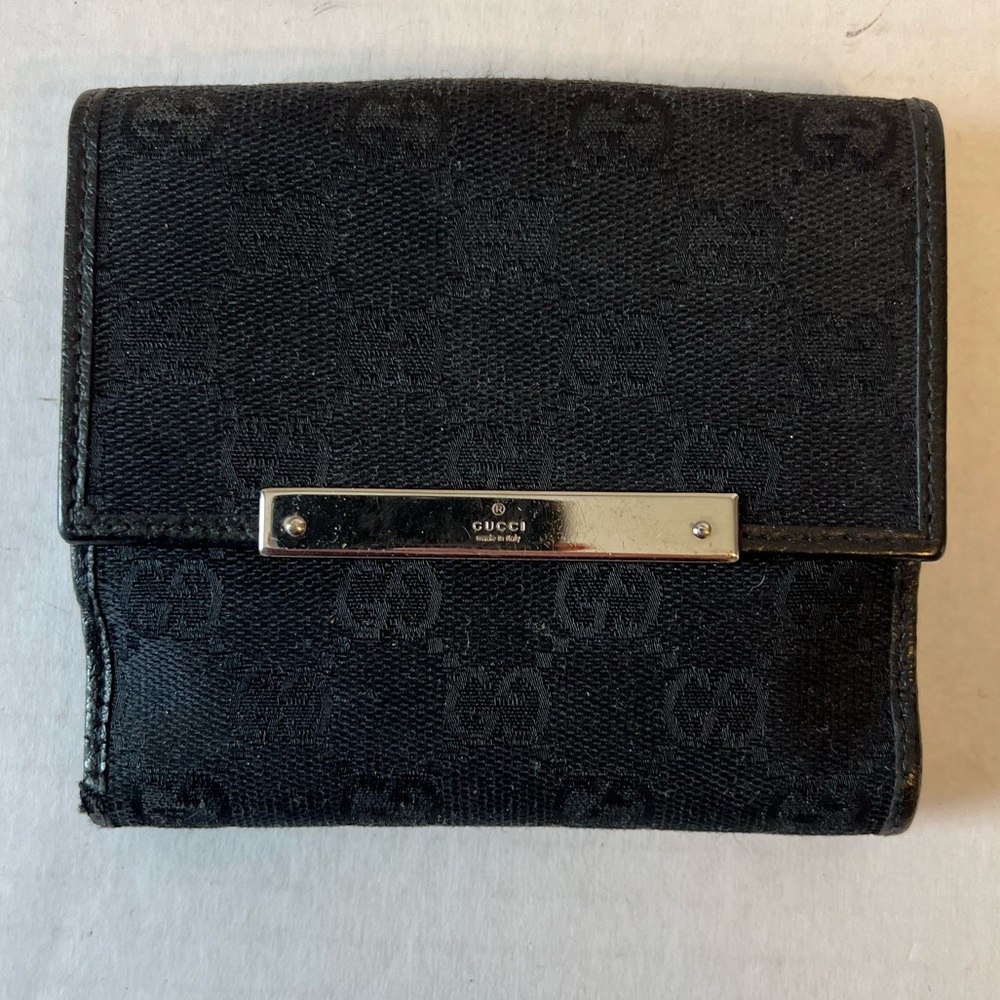 Gucci GG Canvas Leather‎ compact, Bifold Wallet